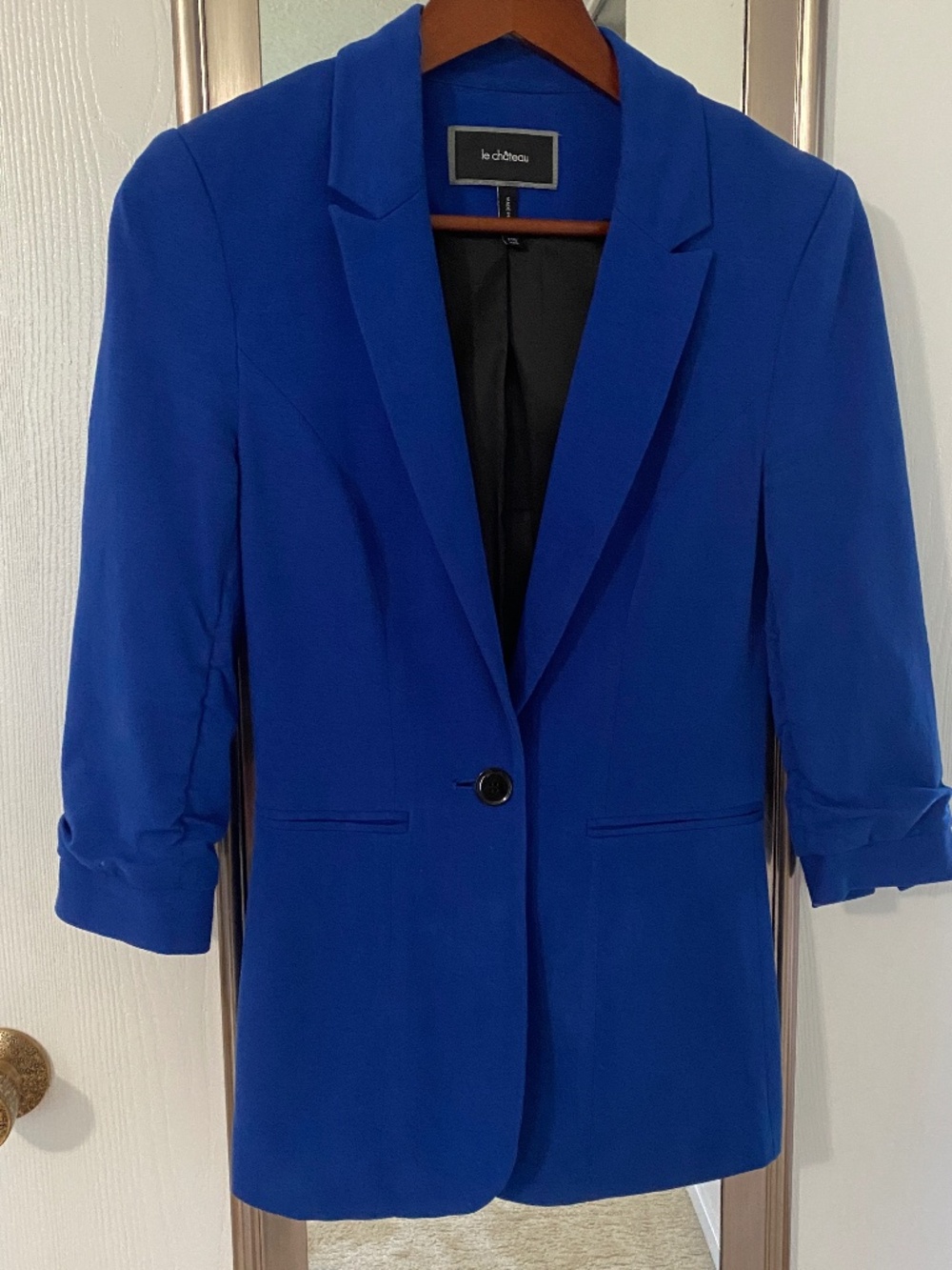 Le Chateau Royal Blue One Button Blazer